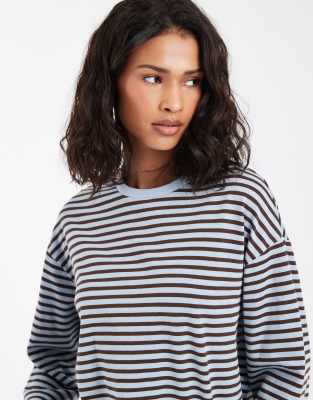 Pieces Long Sleeve T-shirt In Blue