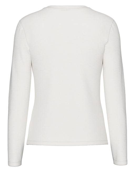 Pieces Long sleeved blouse in cloud dancer1, 7 of 7