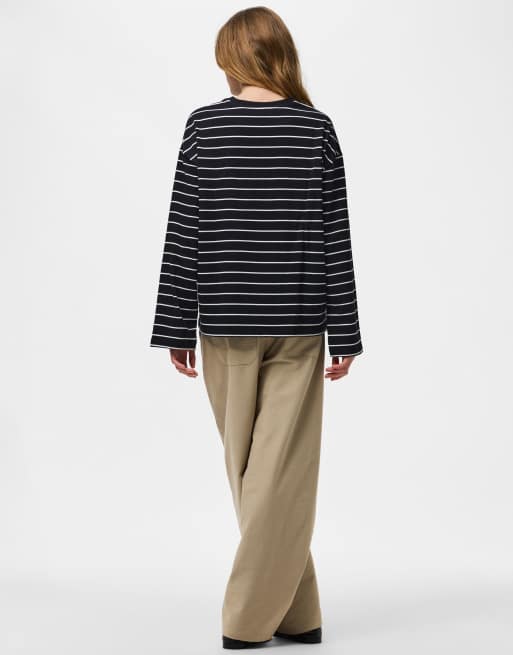 Pieces Long sleeved top in black1, 2 of 7