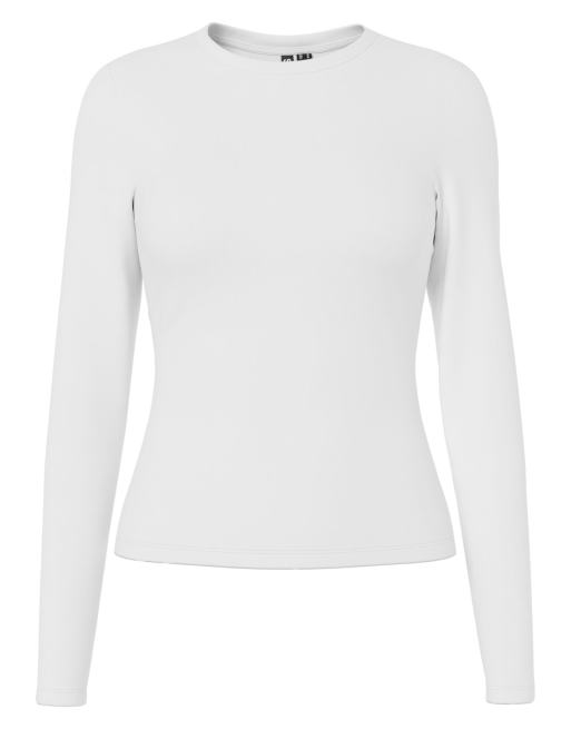 Pieces Long sleeved top in bright white, 5 of 6