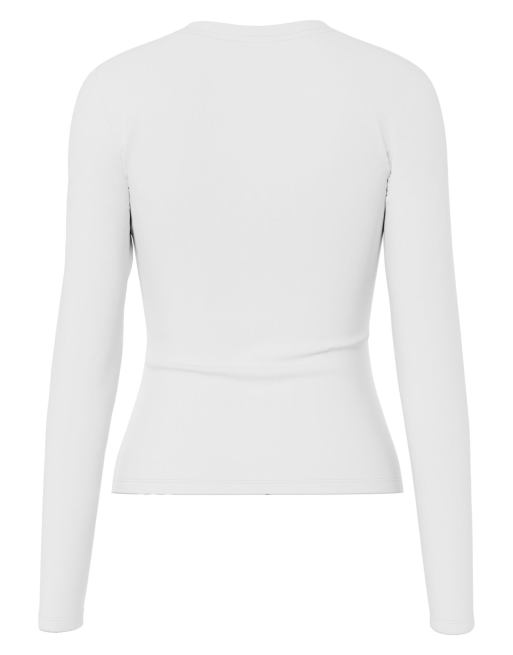 Pieces Long sleeved top in bright white, 6 of 6