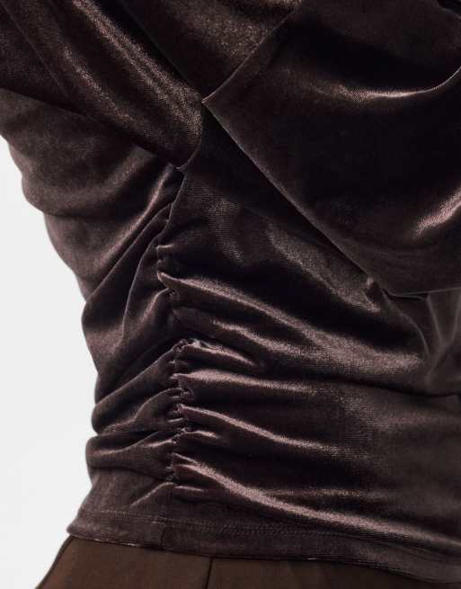 Pieces Long sleeved top in chocolate plum1, 4 of 5