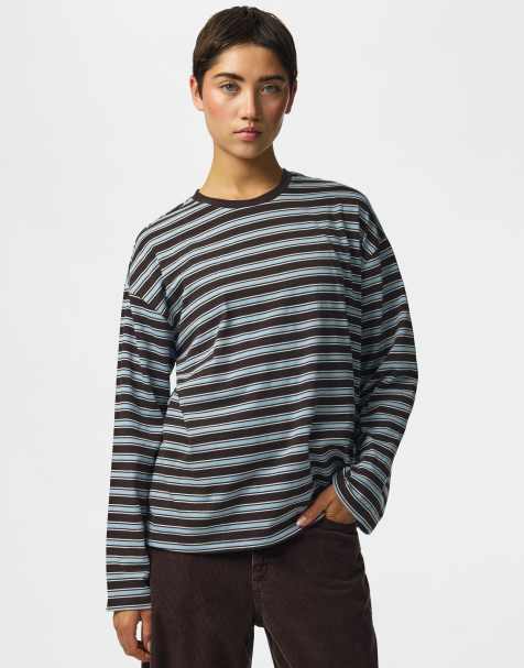 Pieces Long sleeved top in ganache - view 1