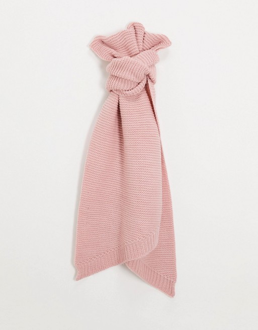 Pieces long wool mix scarf in peachskin