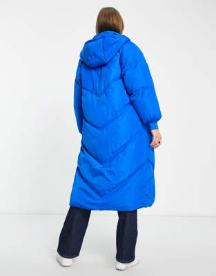 Long blue padded coat new arrivals