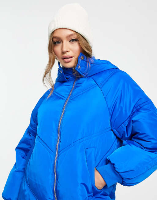 Blue coat cheap with hood