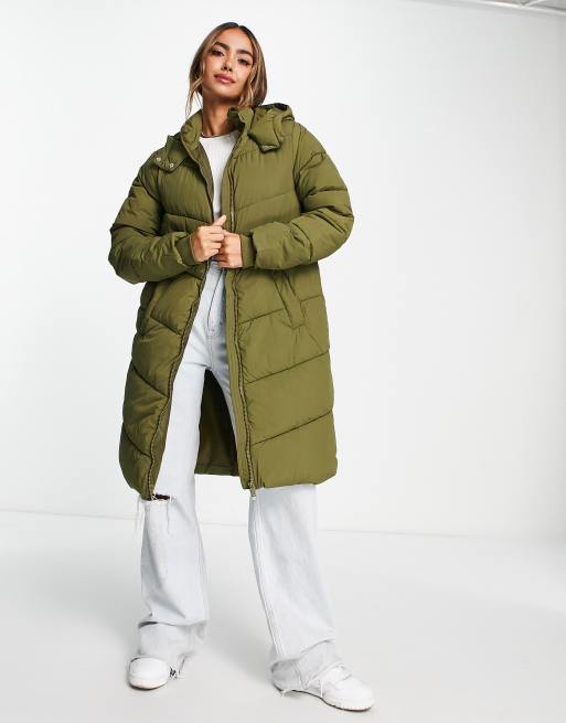 Green long 2025 padded coat