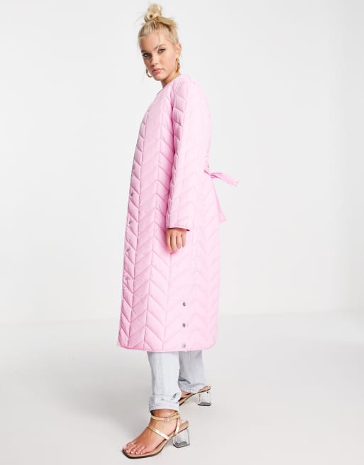 Pink on sale quilted coats