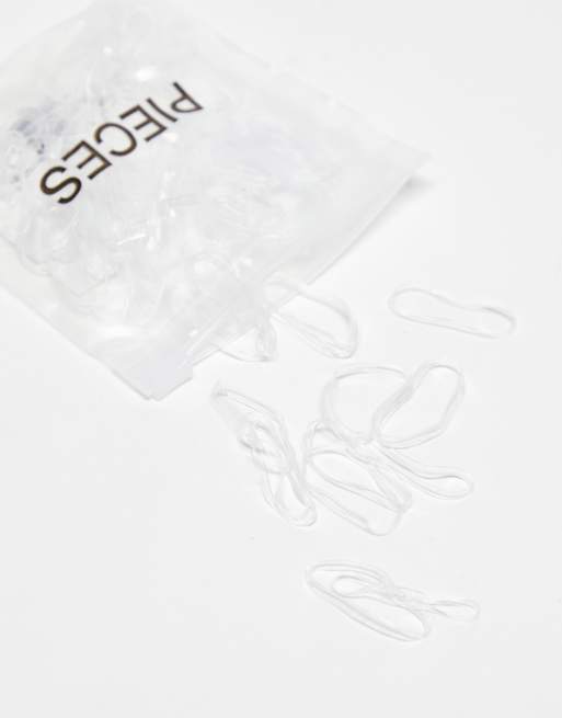 Pieces - Lot de 100 élastiques à cheveux - Transparent, 2 de 4