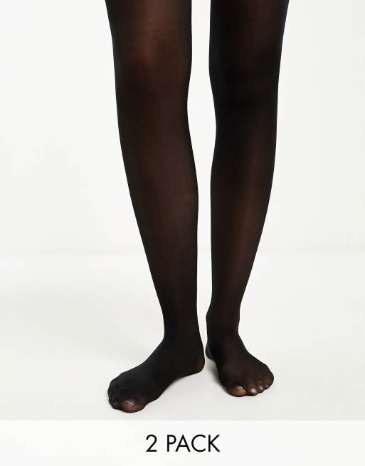 ASOS DESIGN - Collants 20 deniers motif cœur sur l'ensemble - Noir