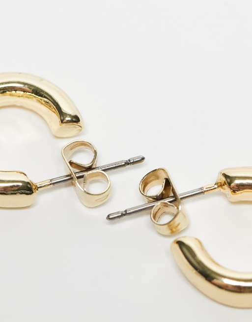 Pieces - Lot de 2 paires de créoles basiques en plaqué or 18 carats - Doré, 3 de 4