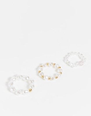 Lot De 4 Bagues Fantaisie Métal Blanc Et Strass - Taille 54 - Parfait Pour Accessoiriser