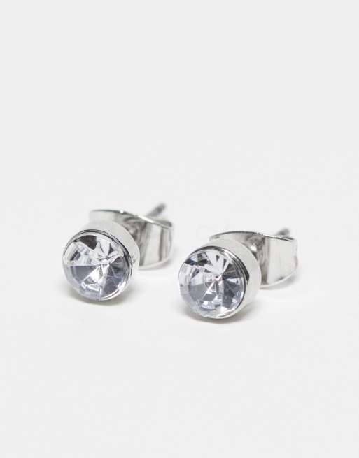 Pieces - Lot de 3 paires de boucles d'oreilles en perles et strass - Argenté et blanc, 4 de 4