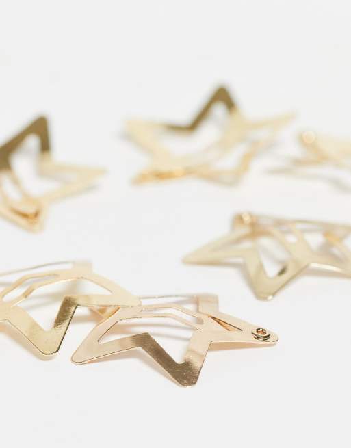 Pieces - Lot de 6 barrettes étoile - Doré, 2 de 3