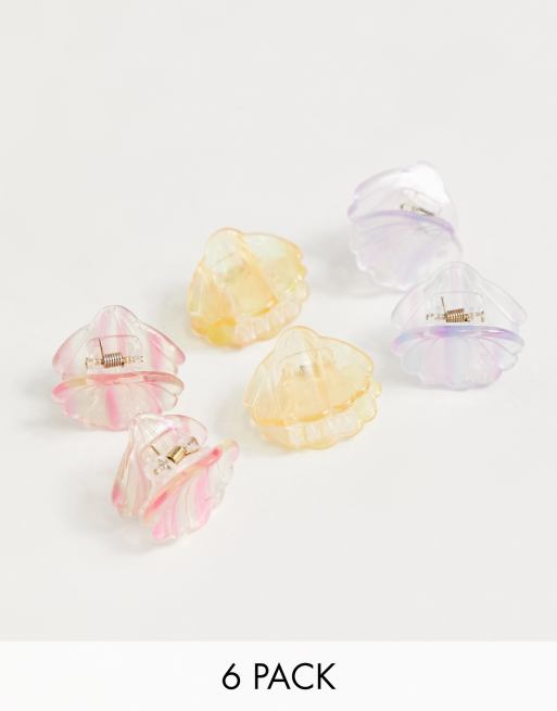 Pieces - Lot de 6 mini pinces à cheveux - Multicolore