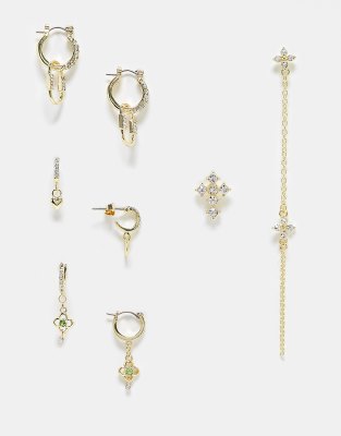 6 Pares 18G Boucles D'Orelles En Acer Noxydable Zrcone Cubque