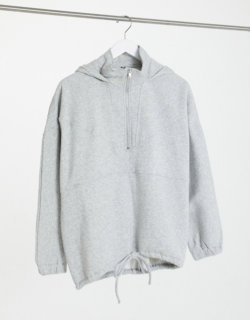 Pieces lounge half zip sweater in grey