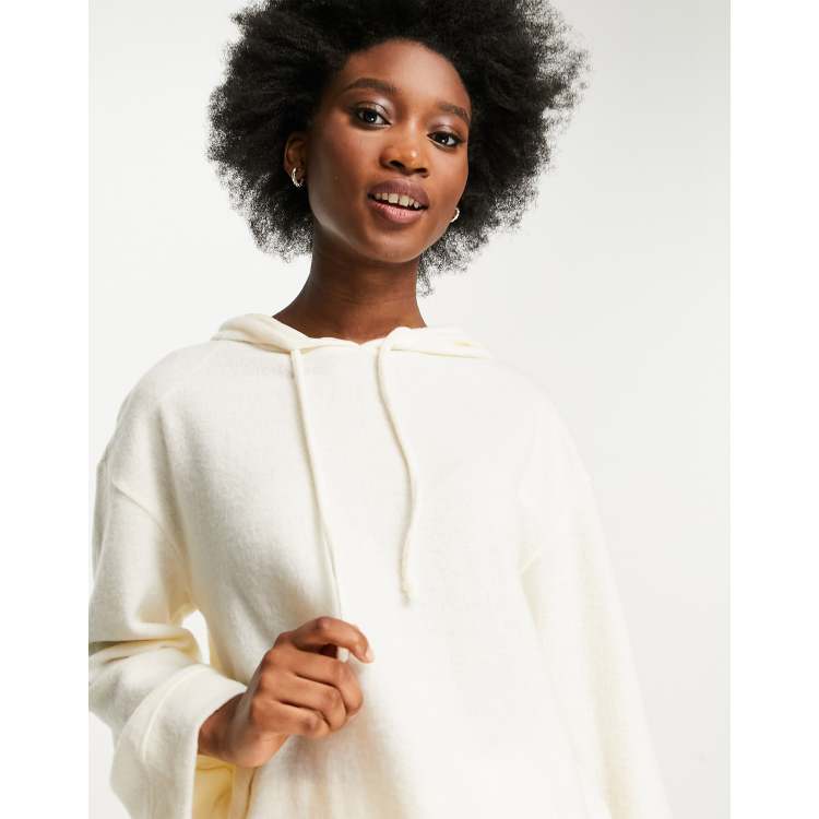 Pieces lounge wide sleeve hoodie co ord in cream ASOS