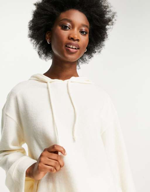 Pieces lounge wide sleeve hoodie set in cream | ASOS