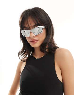 Lunettes De Soleil Iceberg IG 85121 720 - Montures Enveloppantes Argentées, Verres Noirs UV400