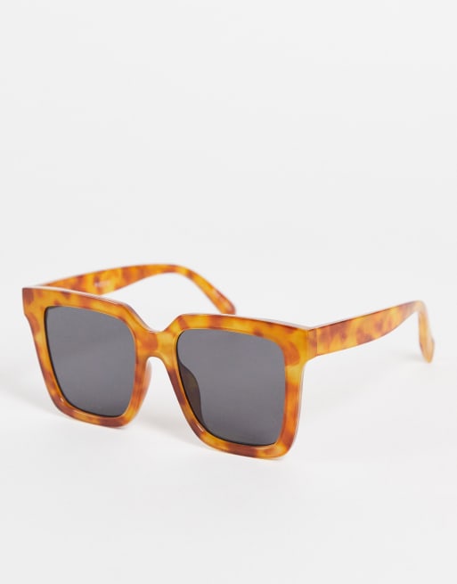 Pieces Lunettes de soleil oversize monture carr e Marron ambr