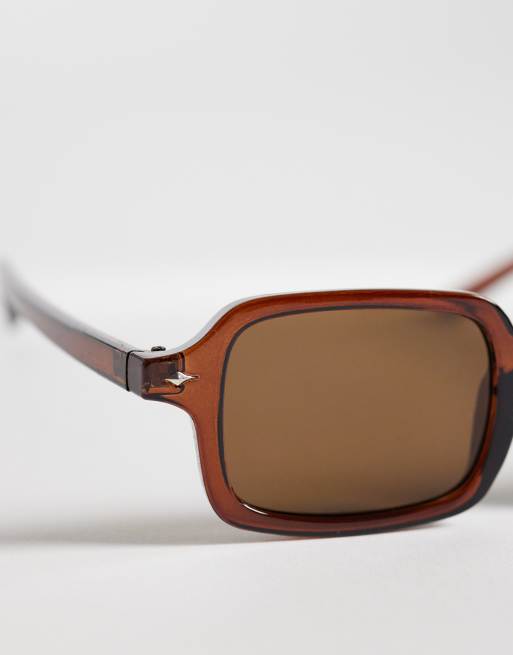 Pieces - Lunettes de soleil rectangulaires - Marron, 2 de 3