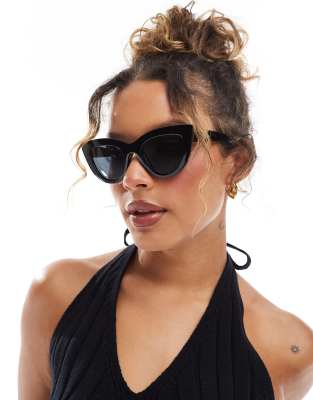 Pieces - Lunettes de soleil yeux de chat - Noir