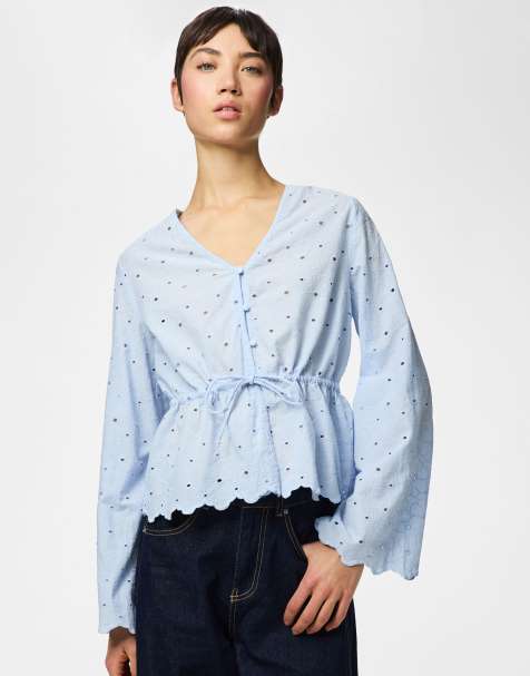 Pieces - Lyseblå bluse - view 1