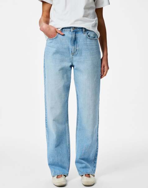 PIECES - Lysegrå jeans i denim i lige pasform - view 1