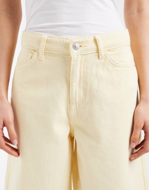 PIECES - Lysegule longline-denimshorts, 4 af 5
