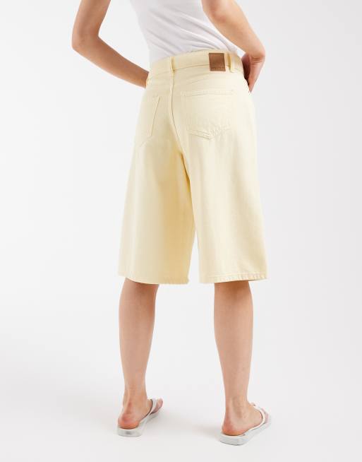 PIECES - Lysegule longline-denimshorts, 5 af 5