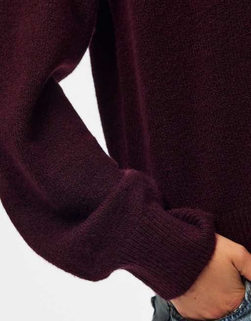 Pieces - Maglione bordeaux scuro, 4 di 7