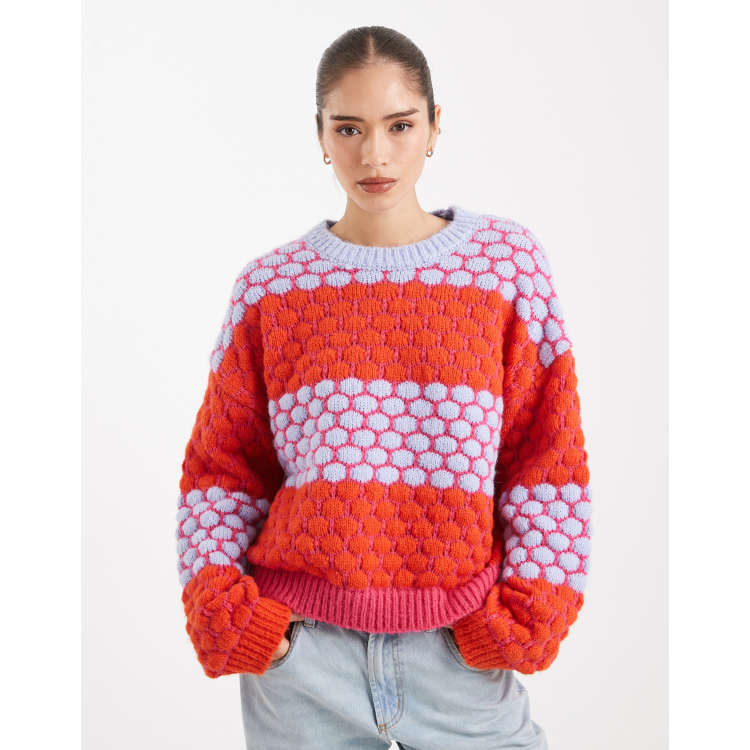 PIECES Pcnischa LS O-Neck Knit BC Maglione, Swamp/Strisce: Flanella + Bianco + roseshadow, XS Donna