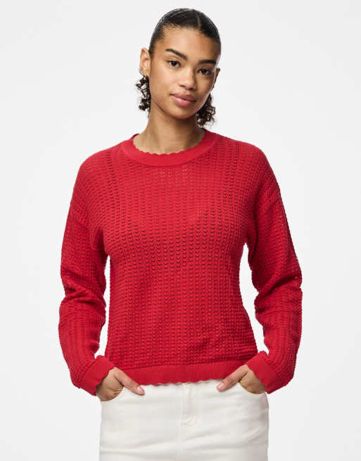 PIECES - Maglione lavorato color lollipop