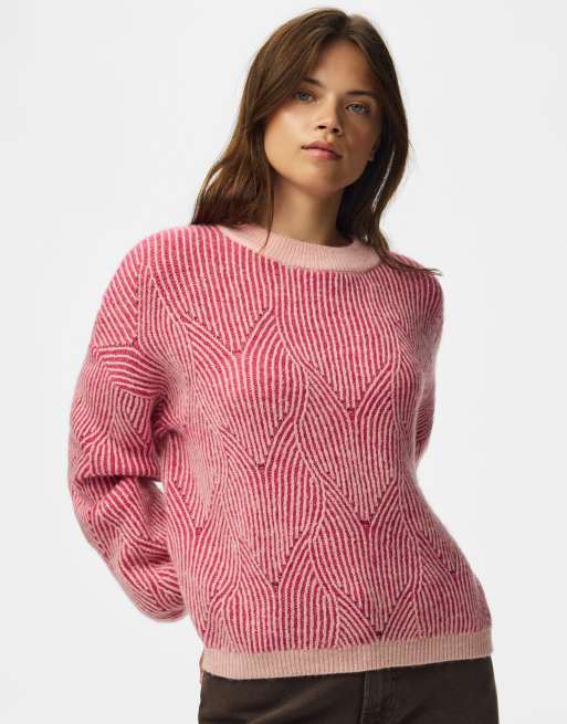 Pieces - Maglione lavorato colore spoonbill, 1 di 7