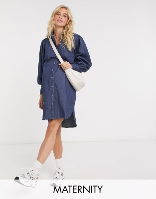 dark blue shirt dress