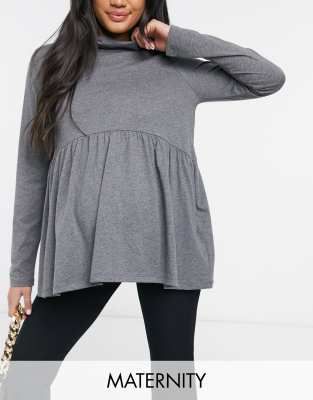 gray peplum top