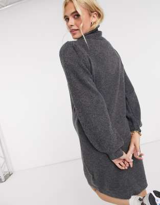 high neck dress with cardigan