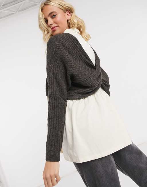 Grey twist sale back jumper