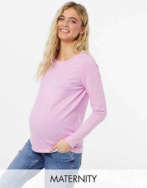 Pieces Maternity long sleeve t-shirt in lilac
