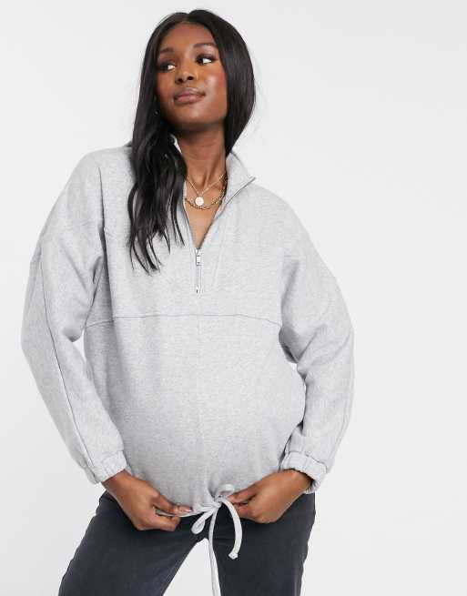 maternity half zip pullover