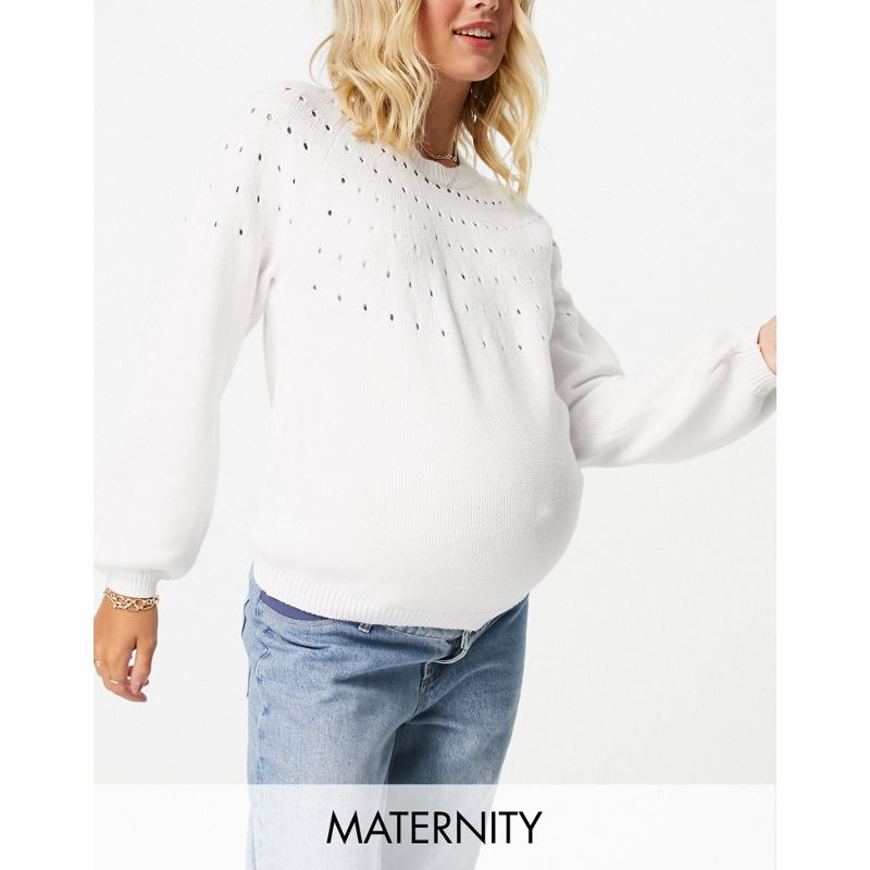 Maglie e cardigan Maglioni Pieces Maternity - Maglione con dettagli cut-out bianco