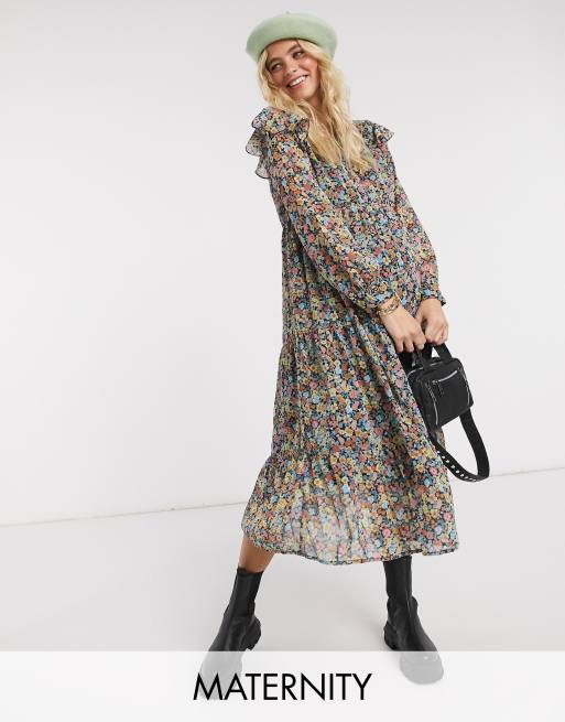 Pieces floral clearance maxi dress