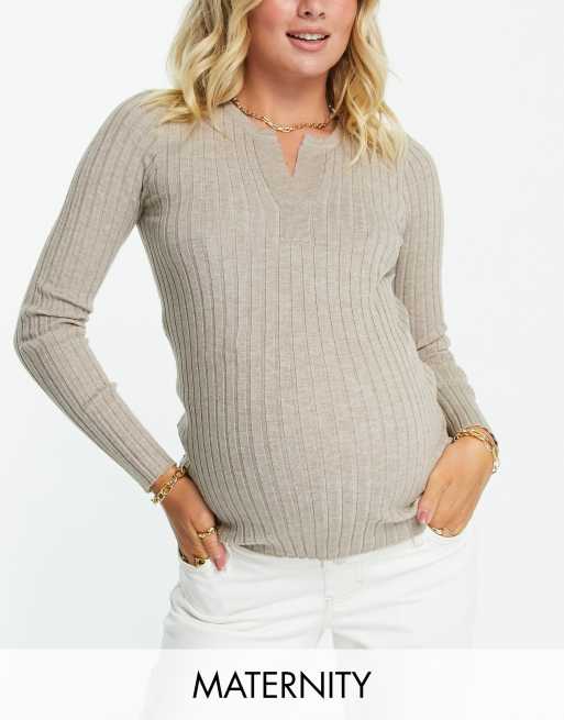 white ribbed knit long sleeve top