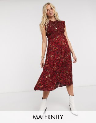 asos red animal print dress