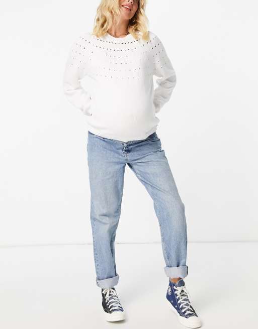 White maternity outlet sweater