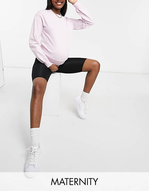 PIECES Maternity sweatshirt with deep waistband in lilac
