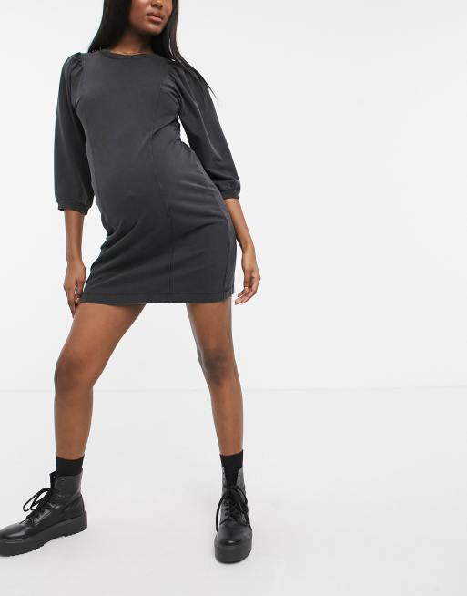 ASOS Design Maternity oversized T-shirt dress in black