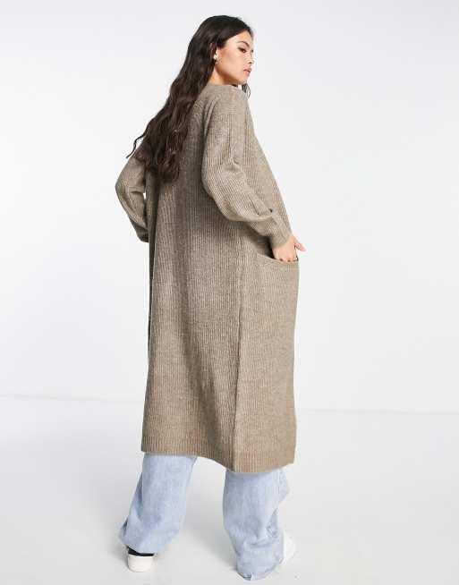 JDY JDYMARCO LONG CARDIGAN - Vest - beige/melange/beige