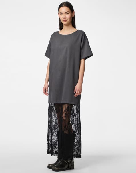 Pieces Maxi dress in medium grey melange - view 1